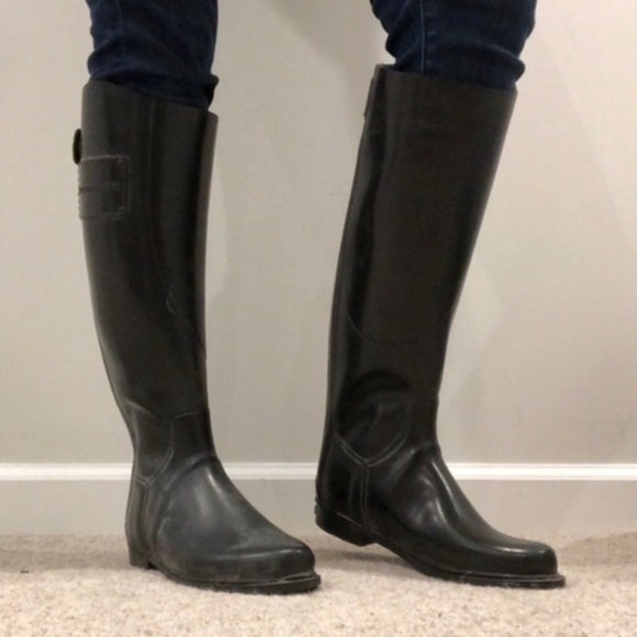 rain boots with zipper up the back